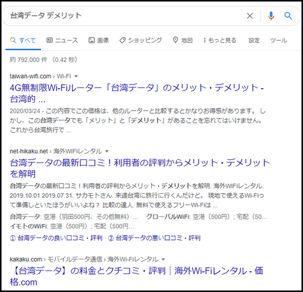 台湾データデメリットの検索結果