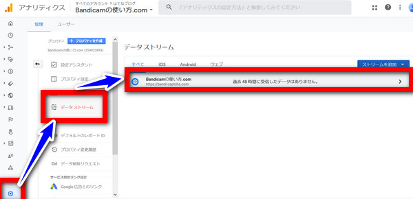 アナリティクスのデータストリーム
